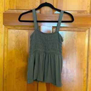 Army Green Scrunchy Tank Top by American Eagle